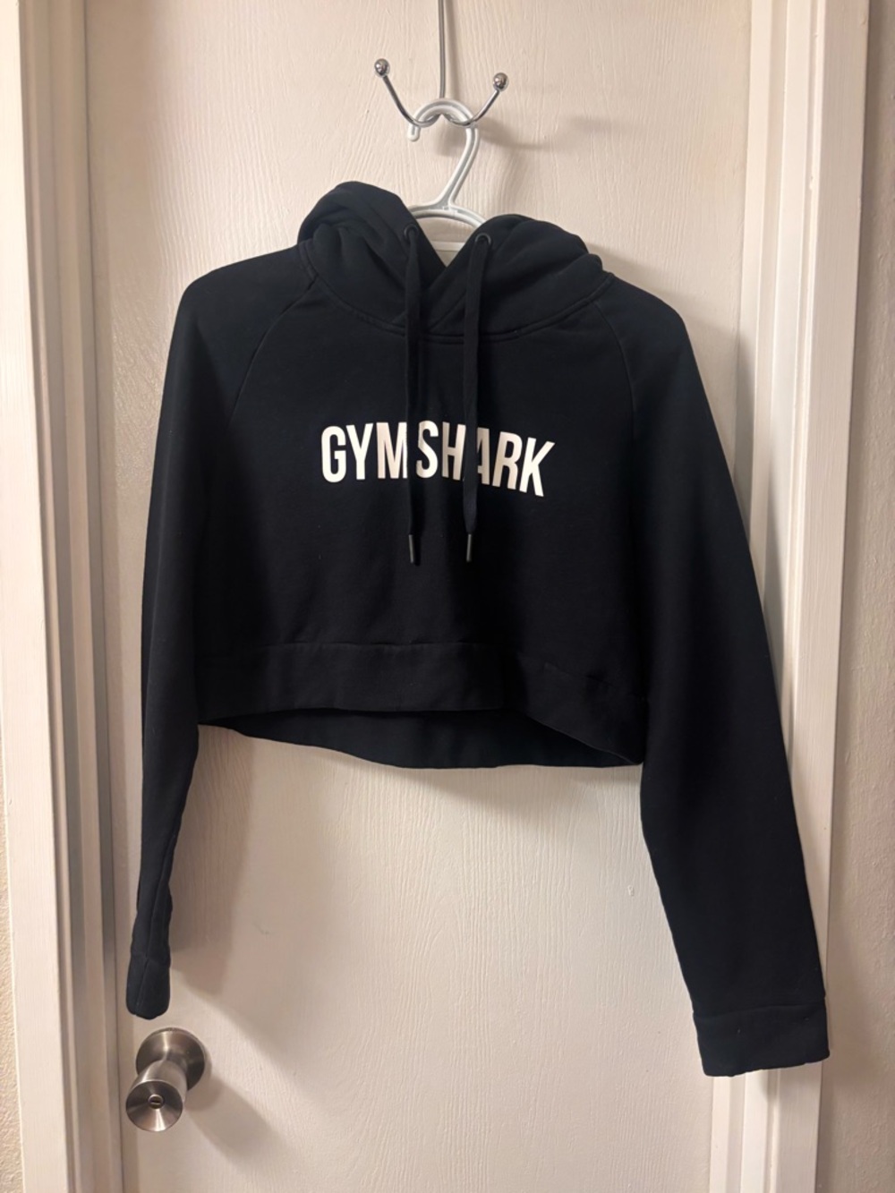 Gymshark Dark Gray Hooded Sweatshirt with Logo Tag